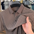 Rhombus slit design thin ice silk short sleeve T-shirt in black, green, and brown colour options