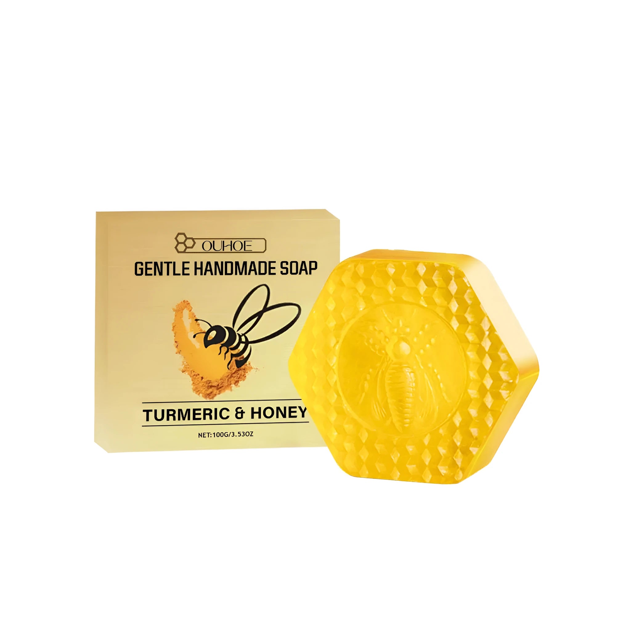 turmeric honey detox soap 100g bar with natural ingredients for face and body cleansing