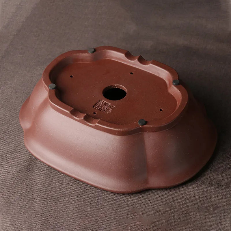 Handmade purple clay classical Chinese style bonsai basin ceramic pot