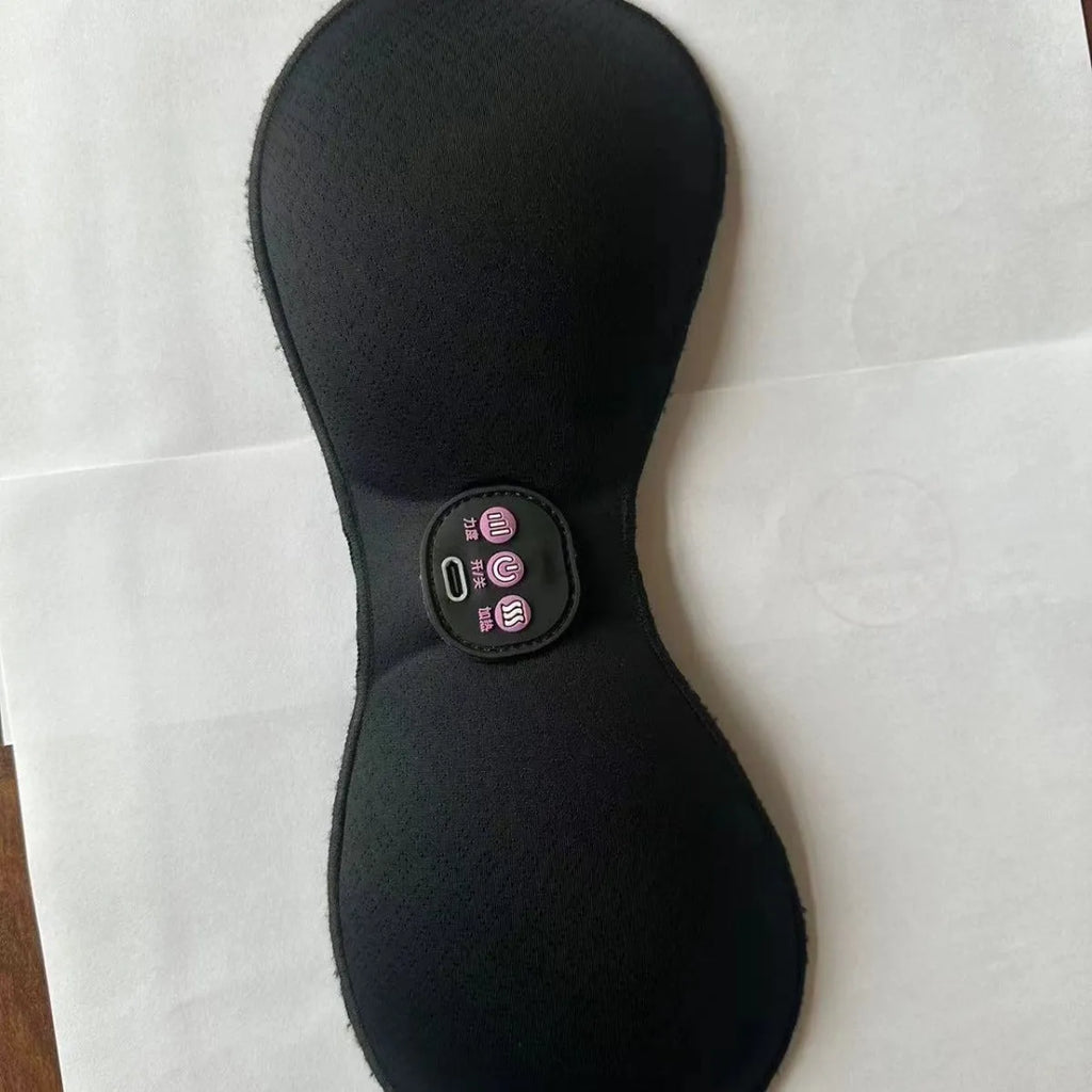 Black electric chest massage stickers with 3-key English control liner for vibration therapy
