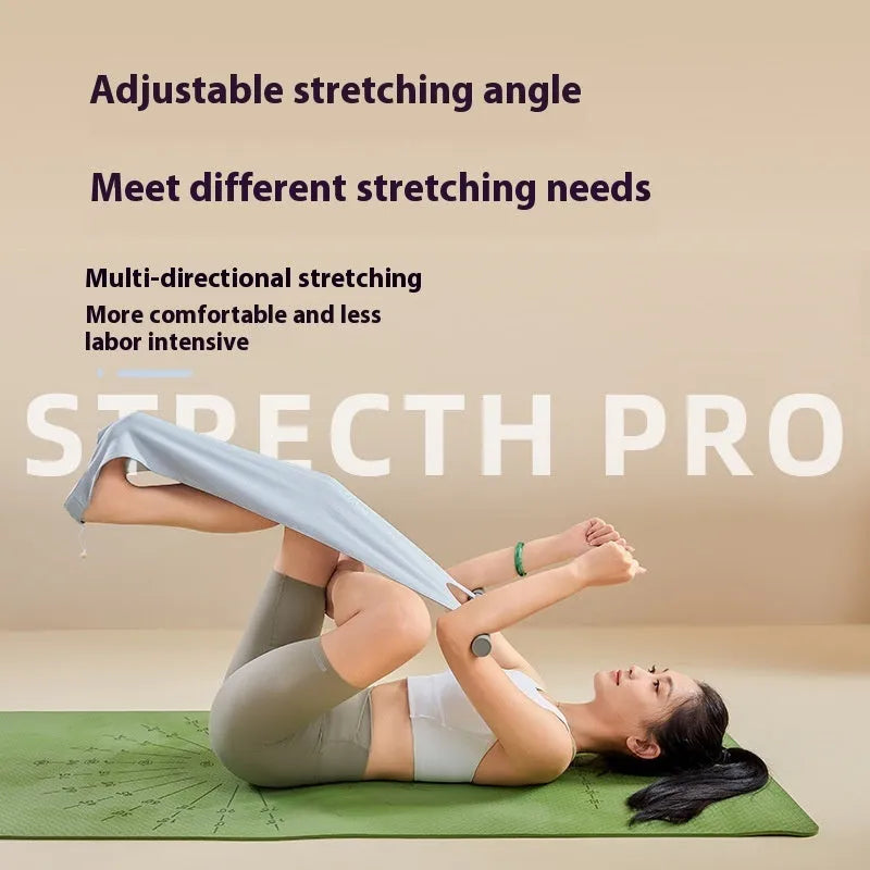 Yoga multi-function stretching tool in grey colour for shoulder, back and hip flexibility exercises