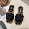 Women's plaid pattern PVC beach sandals with thick anti-skid sole in green colour.