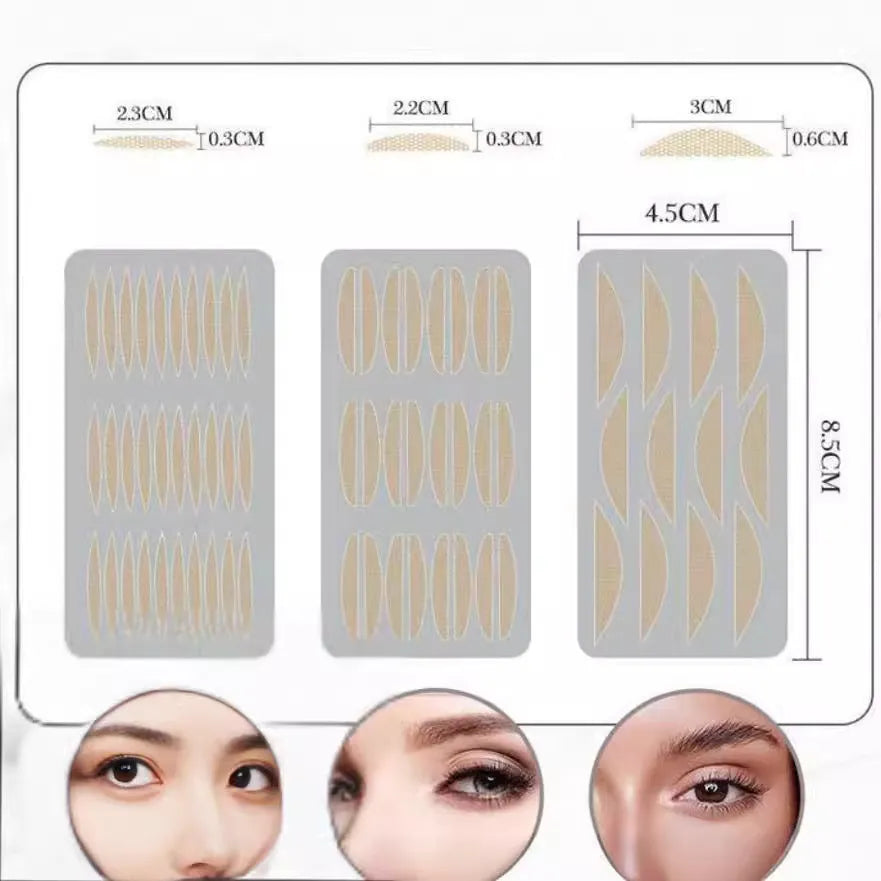 No Glue Eyelid Sticker in non-woven fabric with three size options L, M, S for a natural double eyelid effect