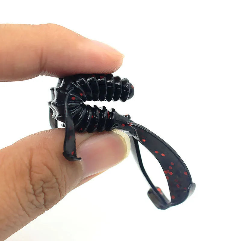 PVC fishing soft bait lure in one of twelve colours, shown in 8cm and 12cm size options
