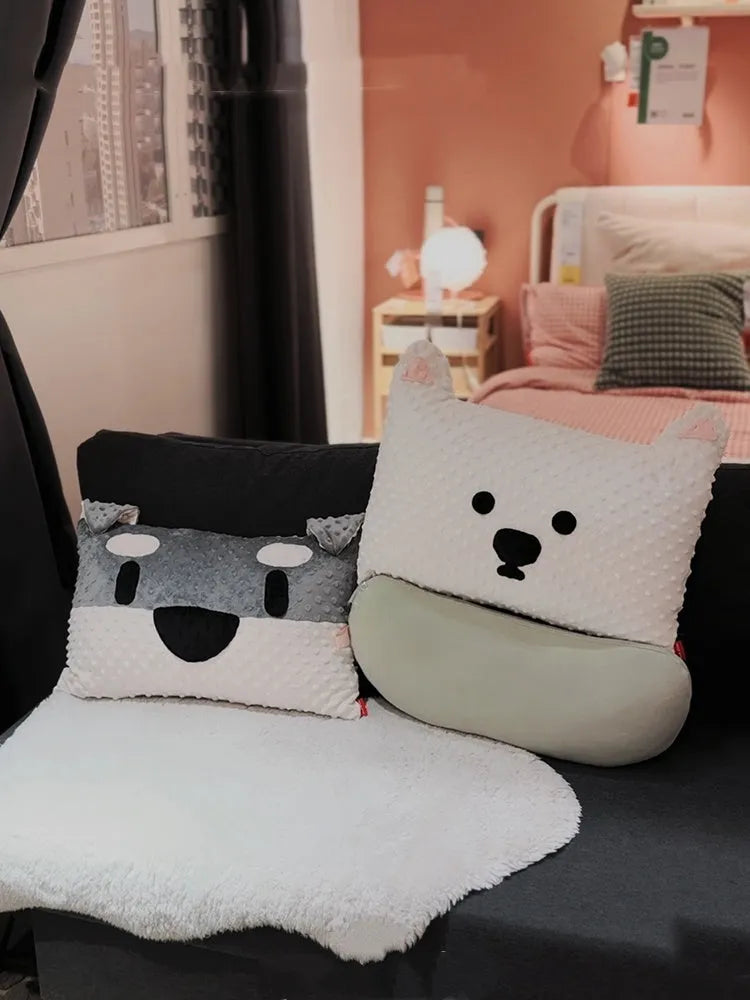 Grey and white West Highland puppy dog pillow cushion measuring 50cm by 35cm