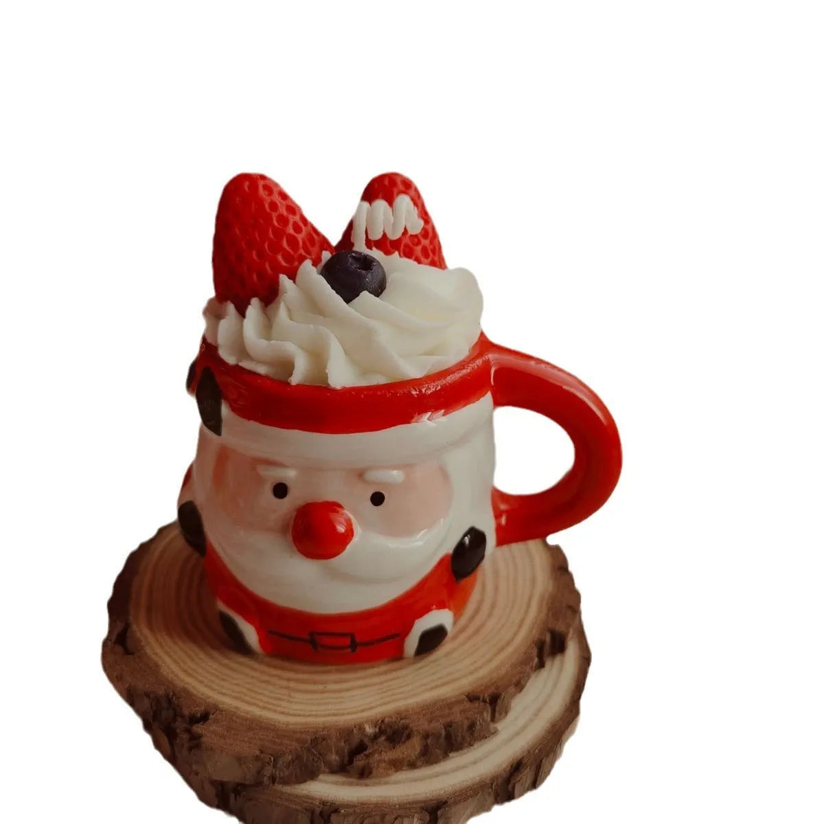 Santa Claus ceramic cup aromatherapy candle with soy wax in festive gift box, 10x7x10.5 cm