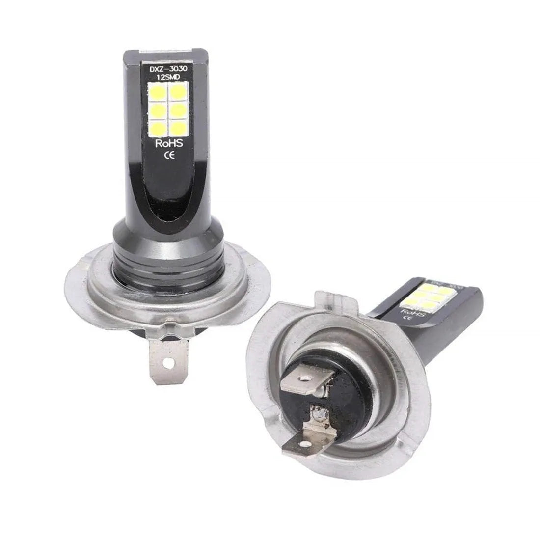 H7 110W LED fog lights with 12 SMD beads and white aluminium housing