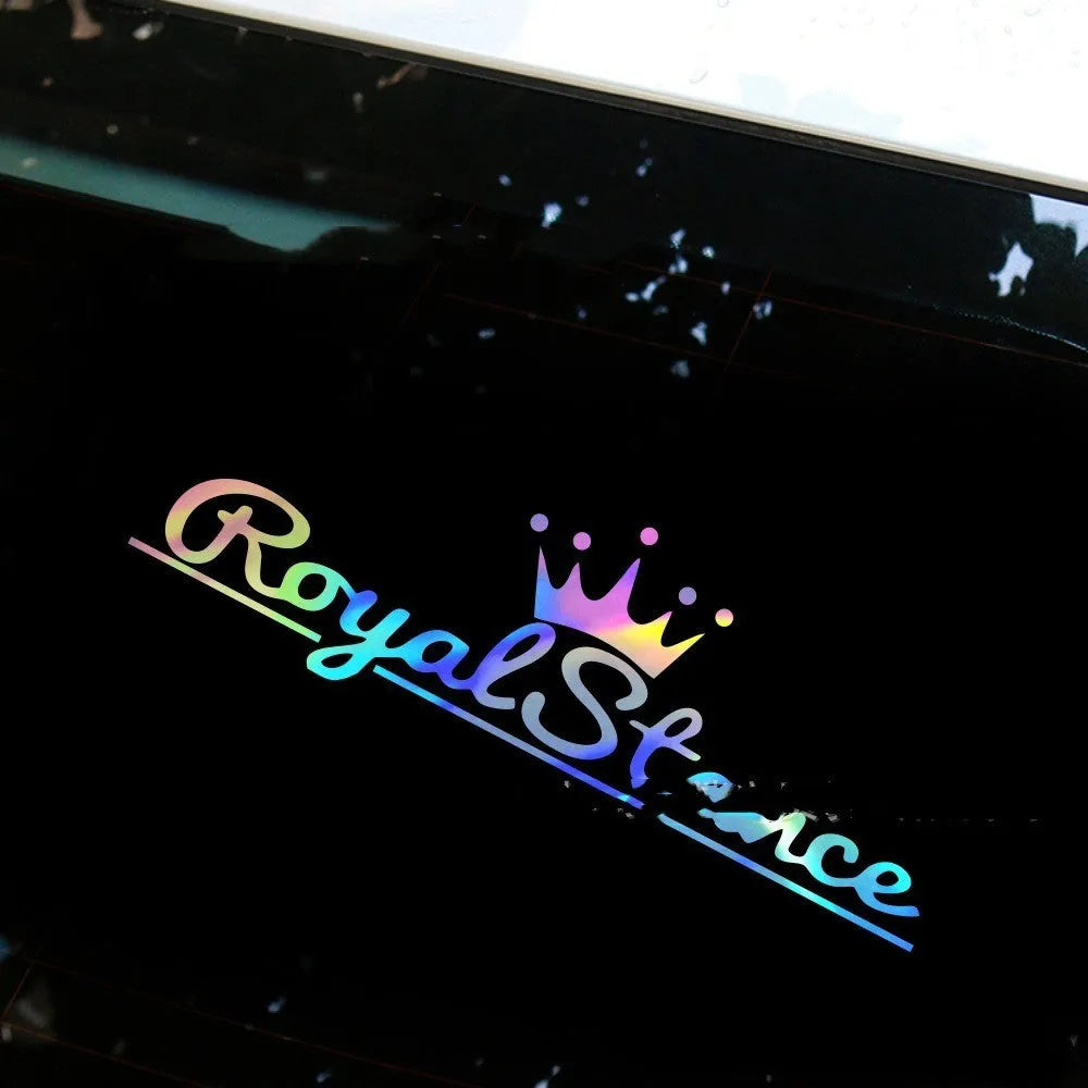 Reflective colourful crown design car vinyl sticker for window decoration.
