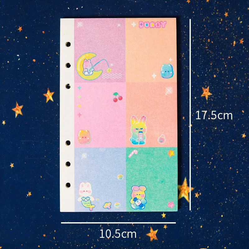 A6 loose-leaf notebook with heart cover, 80 pages of 70g double tape paper, 6-hole binding, 90x170mm
