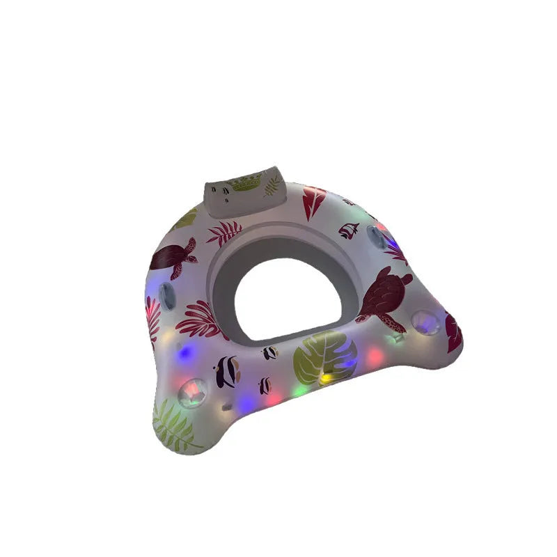 White U-shaped inflatable float with luminous elements for water seating