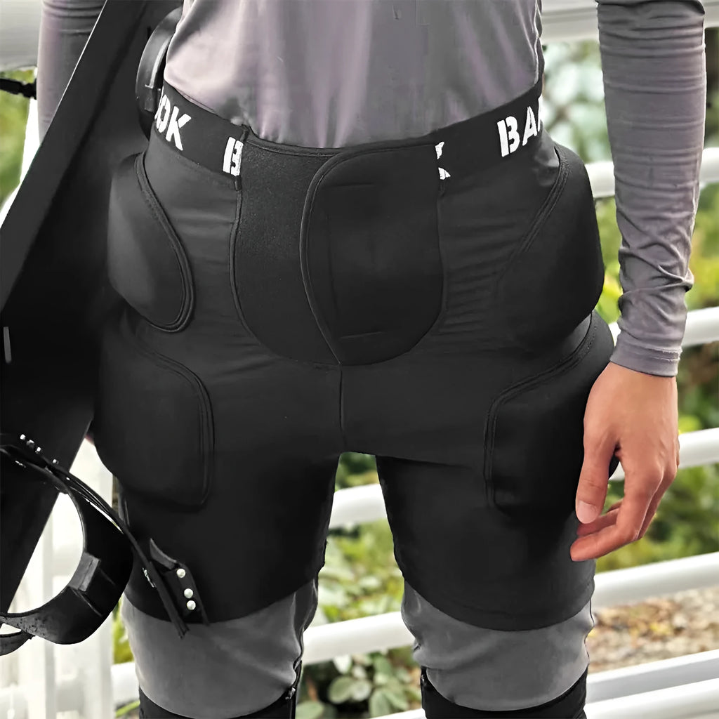 Black hip protection pad for roller skating and skateboarding made from spandex with NBR foam padding