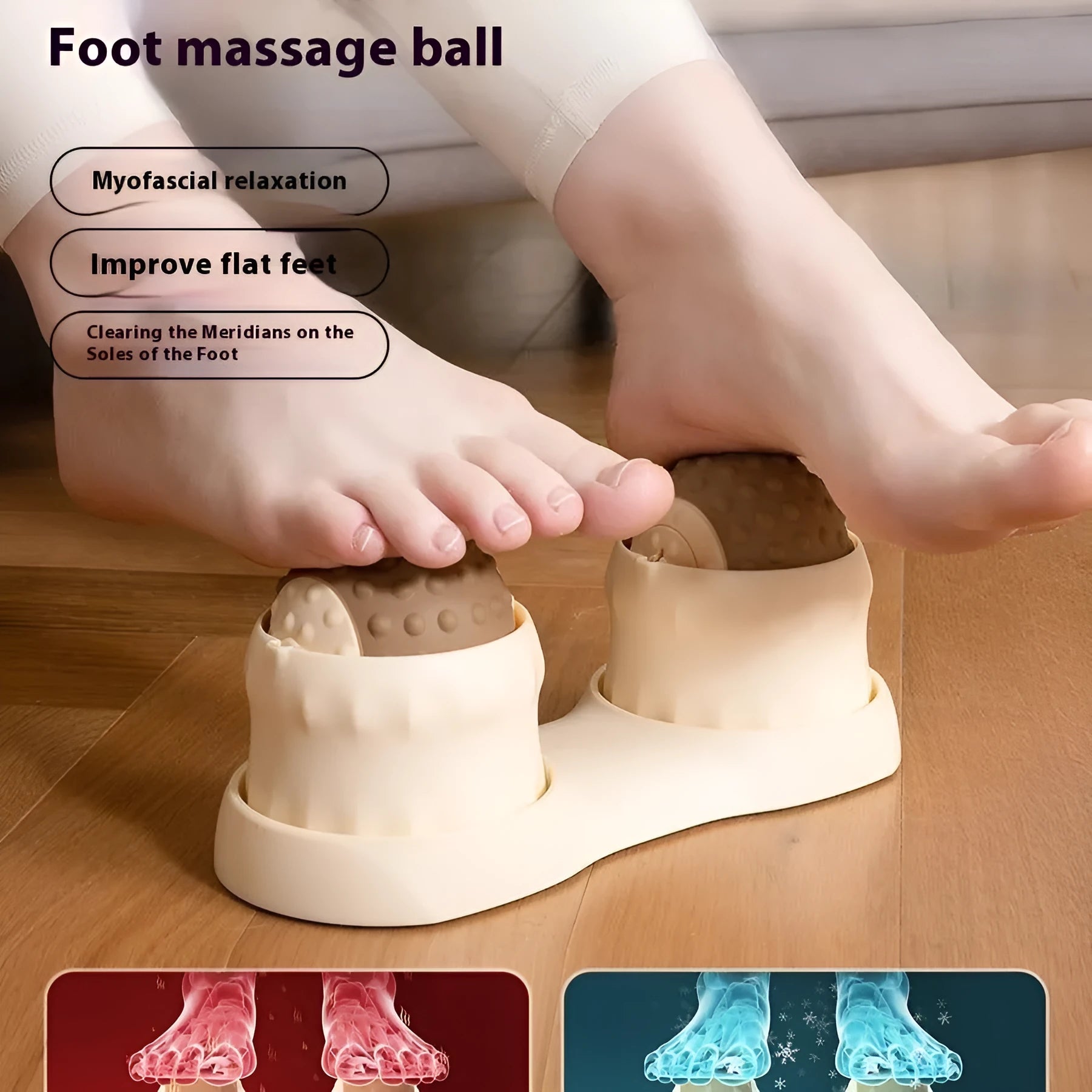 Massage ball set for hot and cold therapy in caramel mocha and green colour options