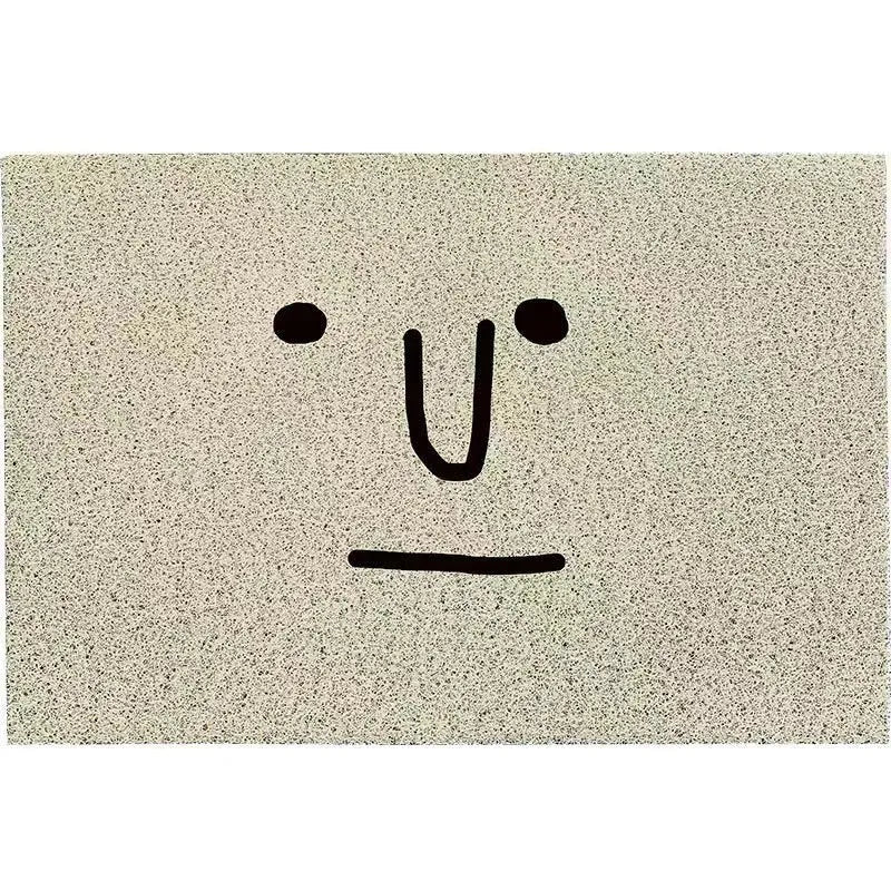 Cartoon Mr Big Nose geometric pattern PVC home floor mat in square shape