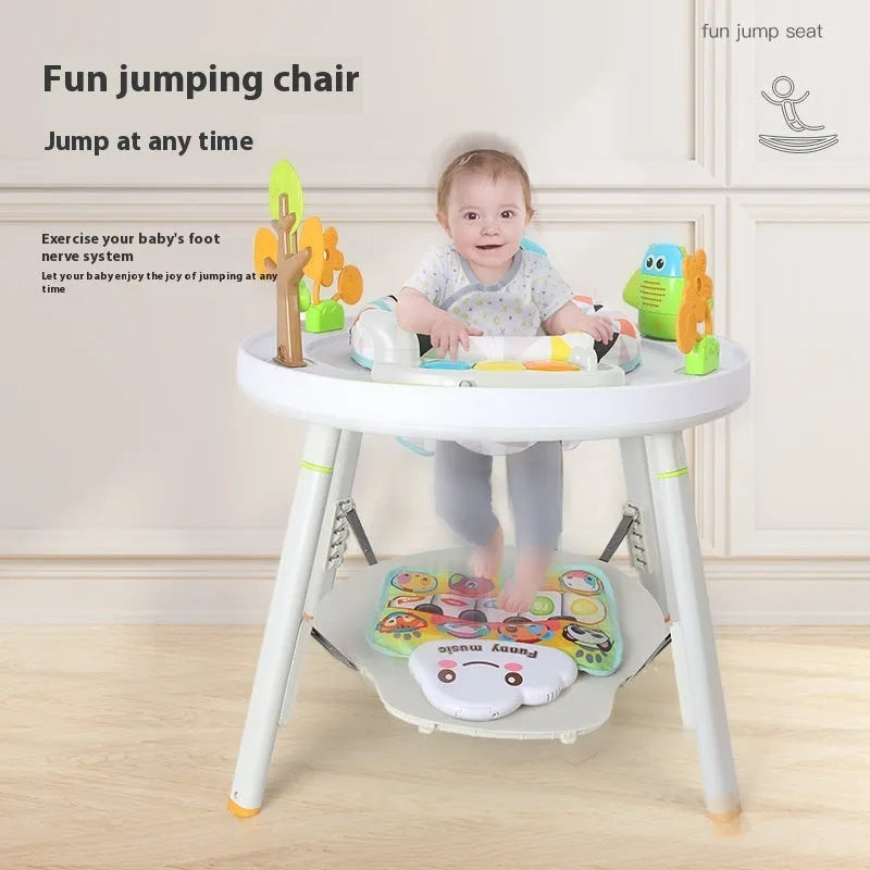 Three-in-one plastic baby jumping chair gymnastic rack in duck or lion styles for developmental play.