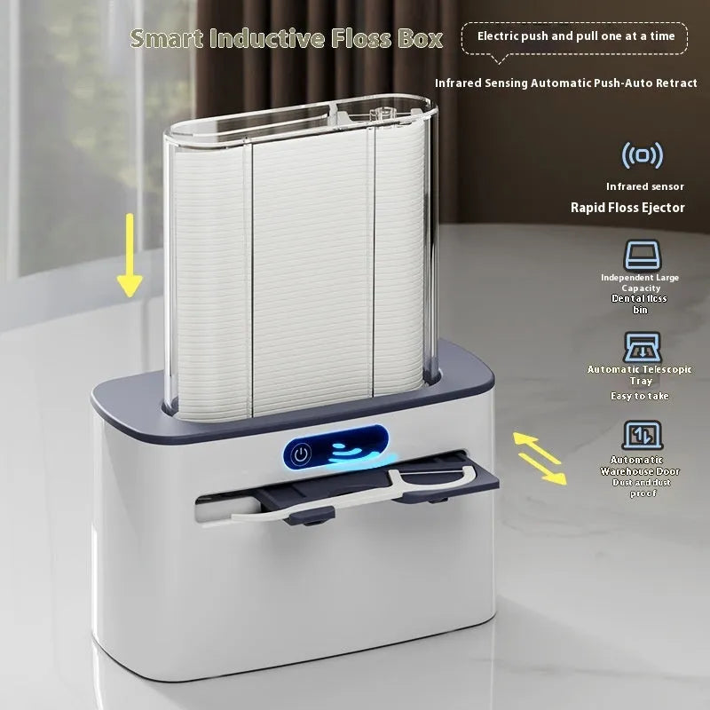 Intelligent induction dental floss box automatic electric pop-up rechargeable lithium battery plastic dark gray