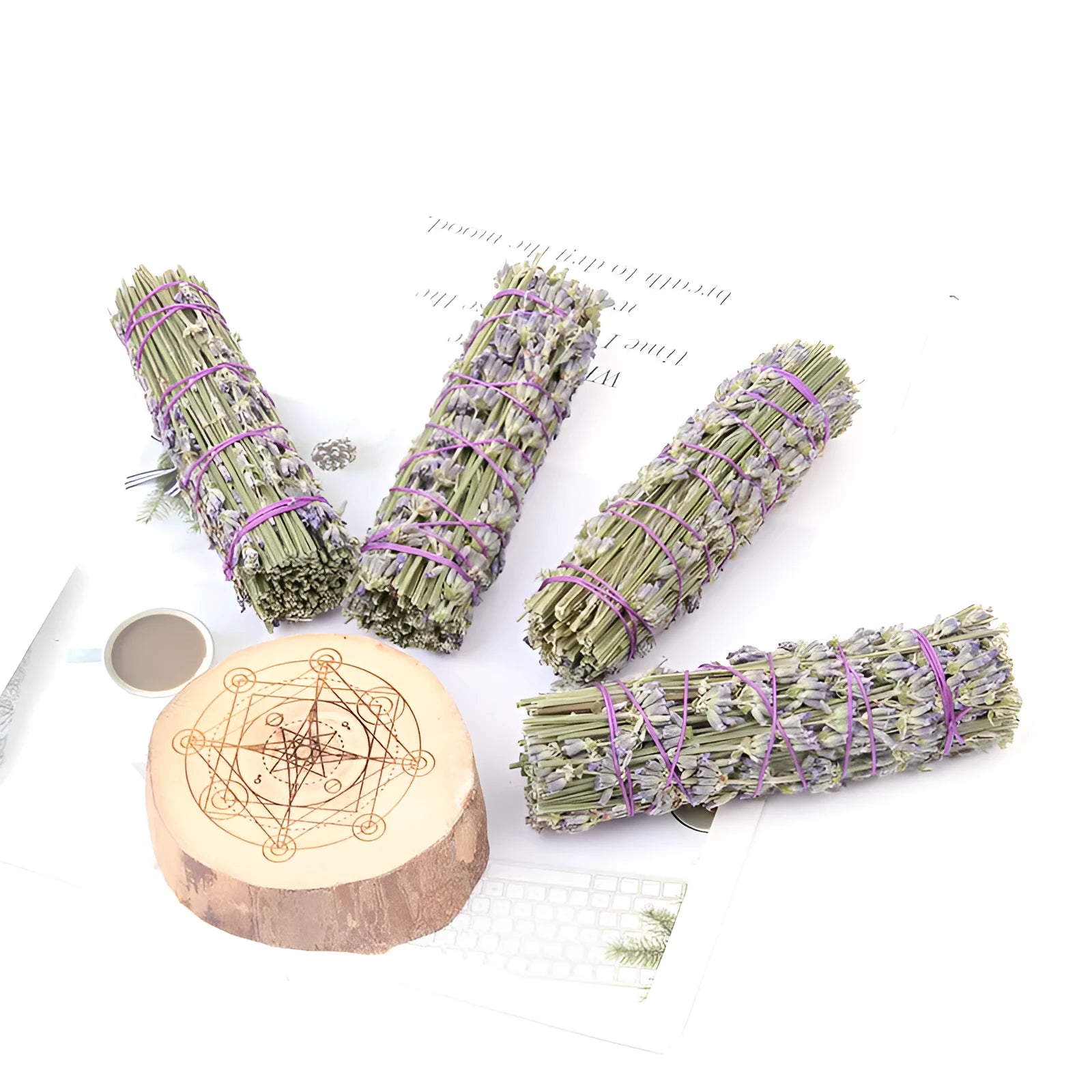 Four-inch dried lavender aromatherapy stick for natural room fragrance