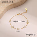 Light luxury fritillary stainless steel bracelet with 18K gold plating, geometric shape, women's fashion OL accessory