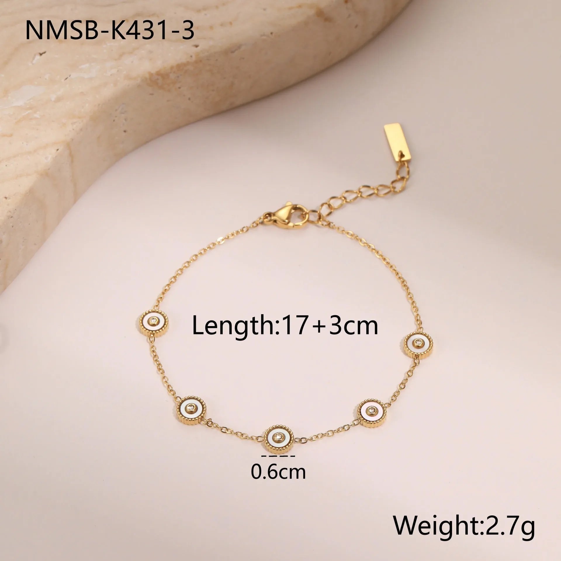 Light luxury fritillary stainless steel bracelet with 18K gold plating, geometric shape, women's fashion OL accessory