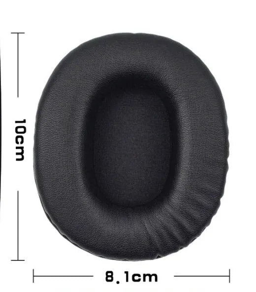 Black soft PU leather replacement headphone covers designed for Sony 1R model ear cushions.