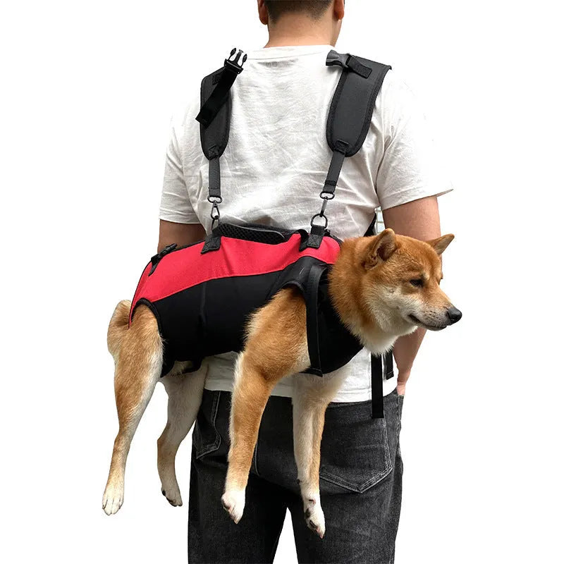 Multifunctional Oxford cloth pet backpack in solid colour with airborne walking stretcher design for outdoor use
