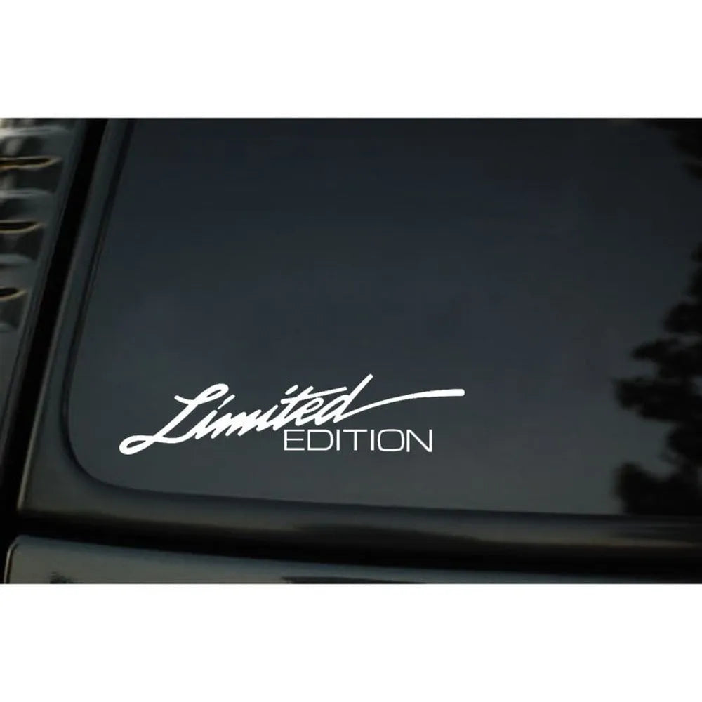 Reflective plastic English bumper sticker for cars in black, white, and colourful options.