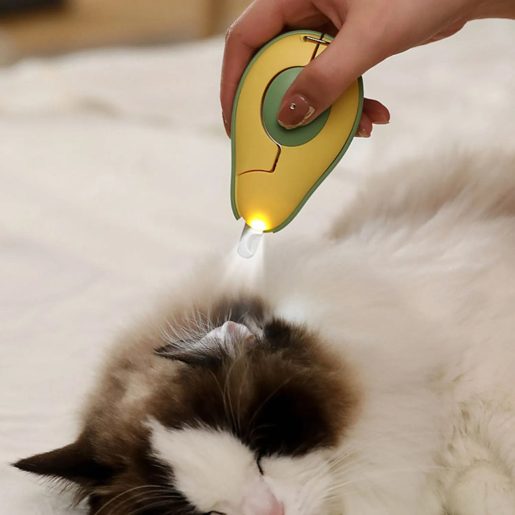 Green LED pet nail clipper with safety guard for small dogs and cats grooming