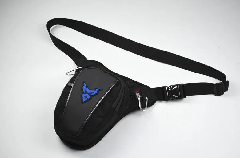 Motorcycle leg bag made of 1200D Oxford cloth in red colour with adjustable straps