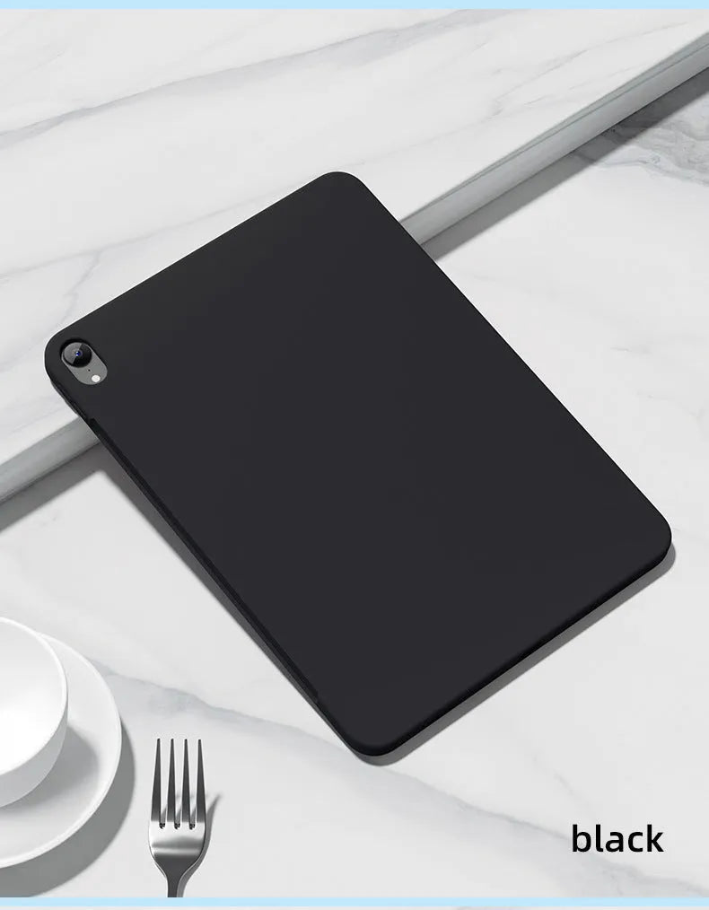 Liquid silicone tablet case in solid colour for iPad, back cover style with all-inclusive drop-resistant design