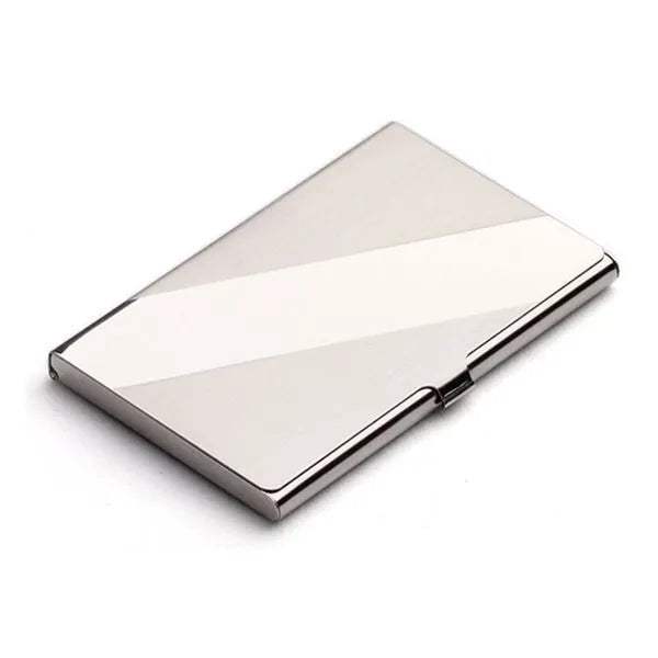 304 stainless steel laser sculpture business card case with geometric design