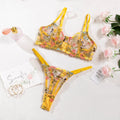 Women's floral polyester bikini set in pure desire style, available in five colours and sizes S-XL