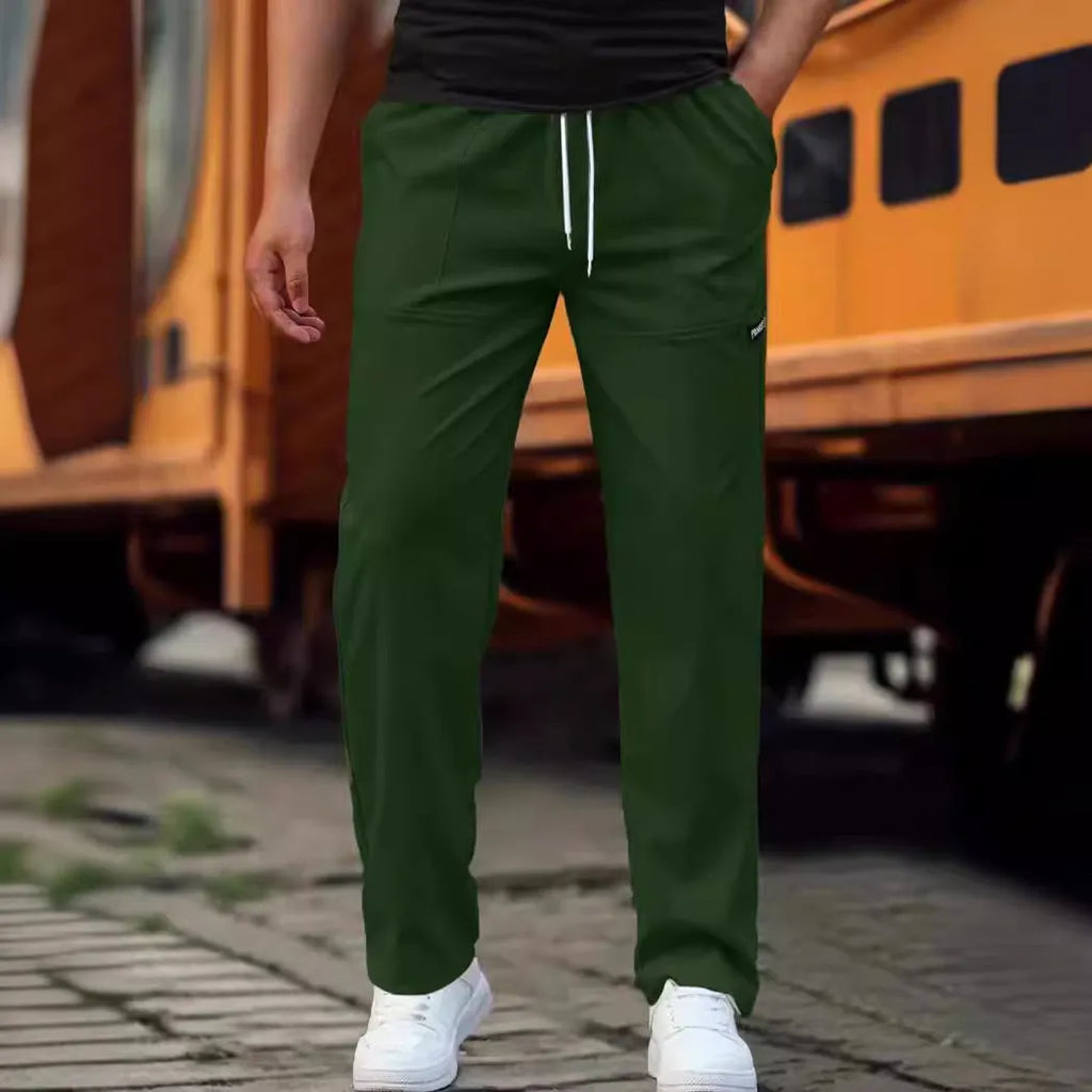 Men's casual trousers in light gray, polyester fibre, spring autumn collection, sizes S to XXXL