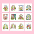 12 piece diamond painting kit set frameless acrylic 15x15cm with flower and animal themes