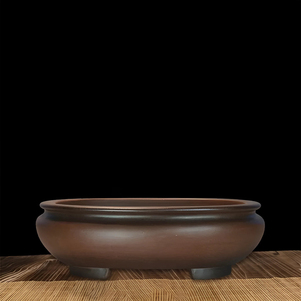 Purple clay handmade flowerpot measuring 58x47x18cm for indoor desktop plants