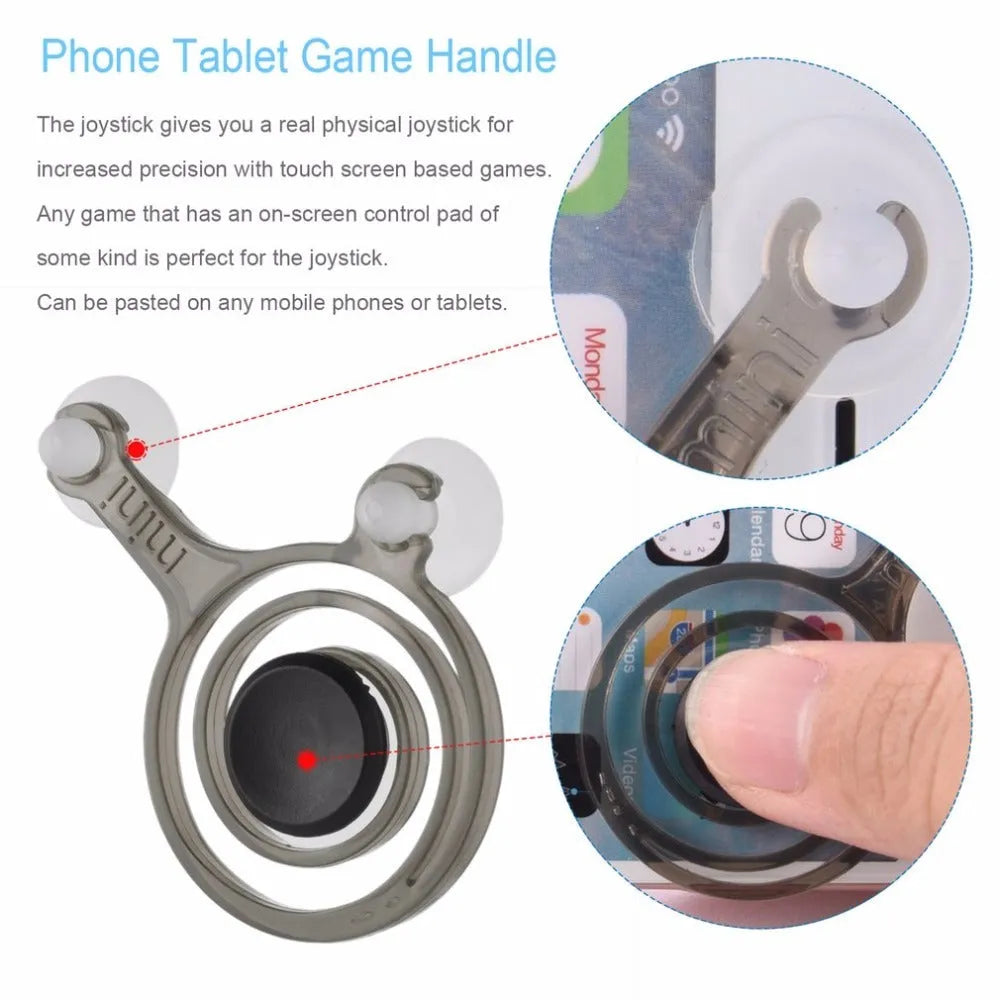 Universal mobile phone joystick pair for touch screen gaming with drawstring bag