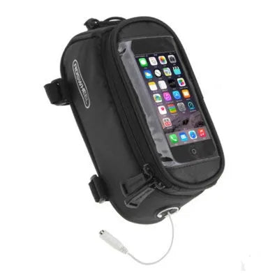 ROSWHEEL PVC bicycle frame bag for iPhone mobile phone storage in black, blue or red colours