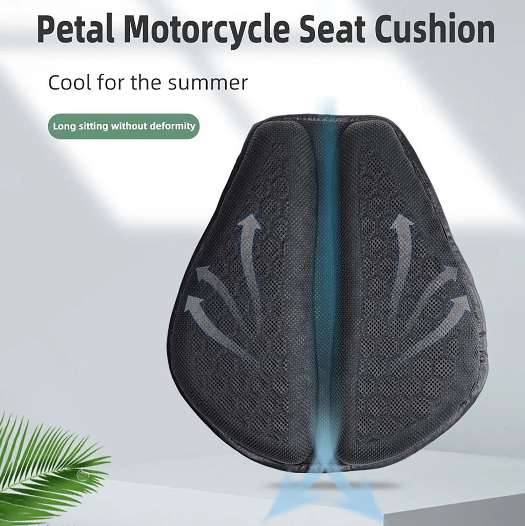 Upgraded petal style motorcycle cushion with shock absorption, thickened padding, sun proof and breathable TPE PVC construction