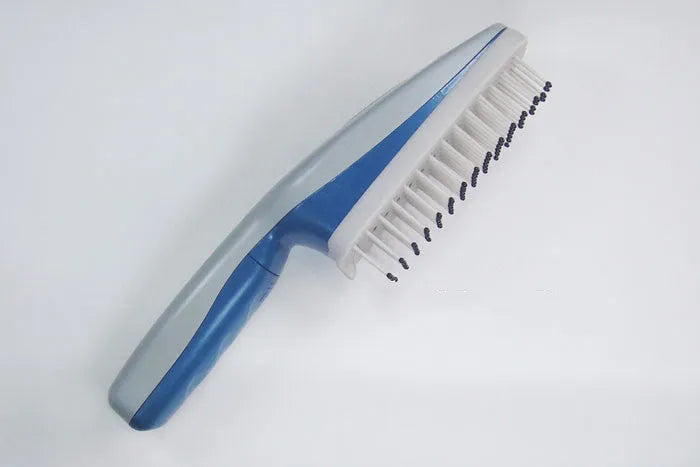 Pet ion comb with 78 teeth, 21.5cm length, removable brush head, and dual air purification for cats and dogs