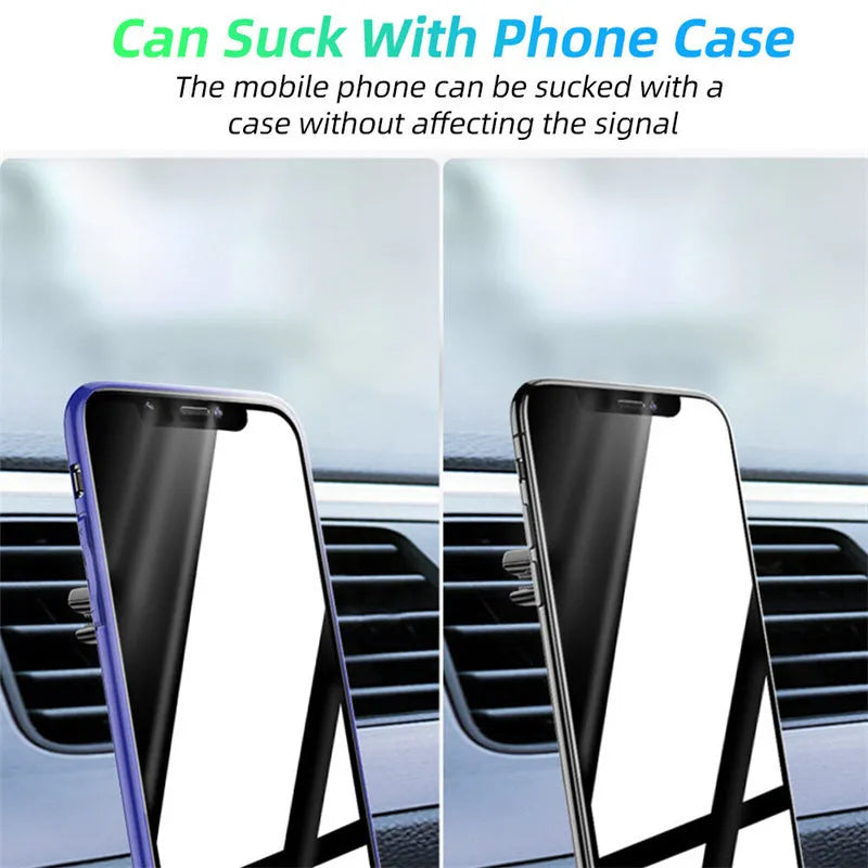 Magnetic car phone holder attached to car air vent with adjustable bracket and fragrance slot