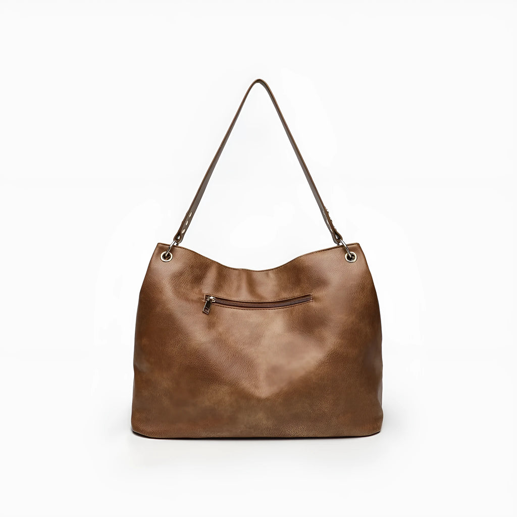 One-shoulder canvas PU stitching crossbody bag with open outer pocket, horizontal square shape, black colour, urban simplicity style