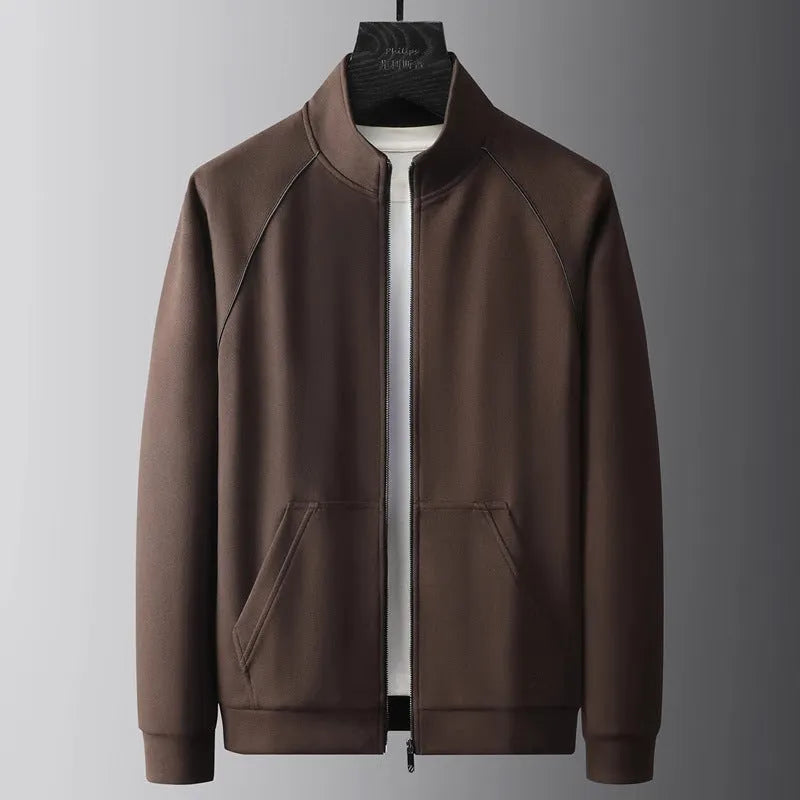 Stand collar sports suit in polyvinyl alcohol fibre with slim fit and long sleeves