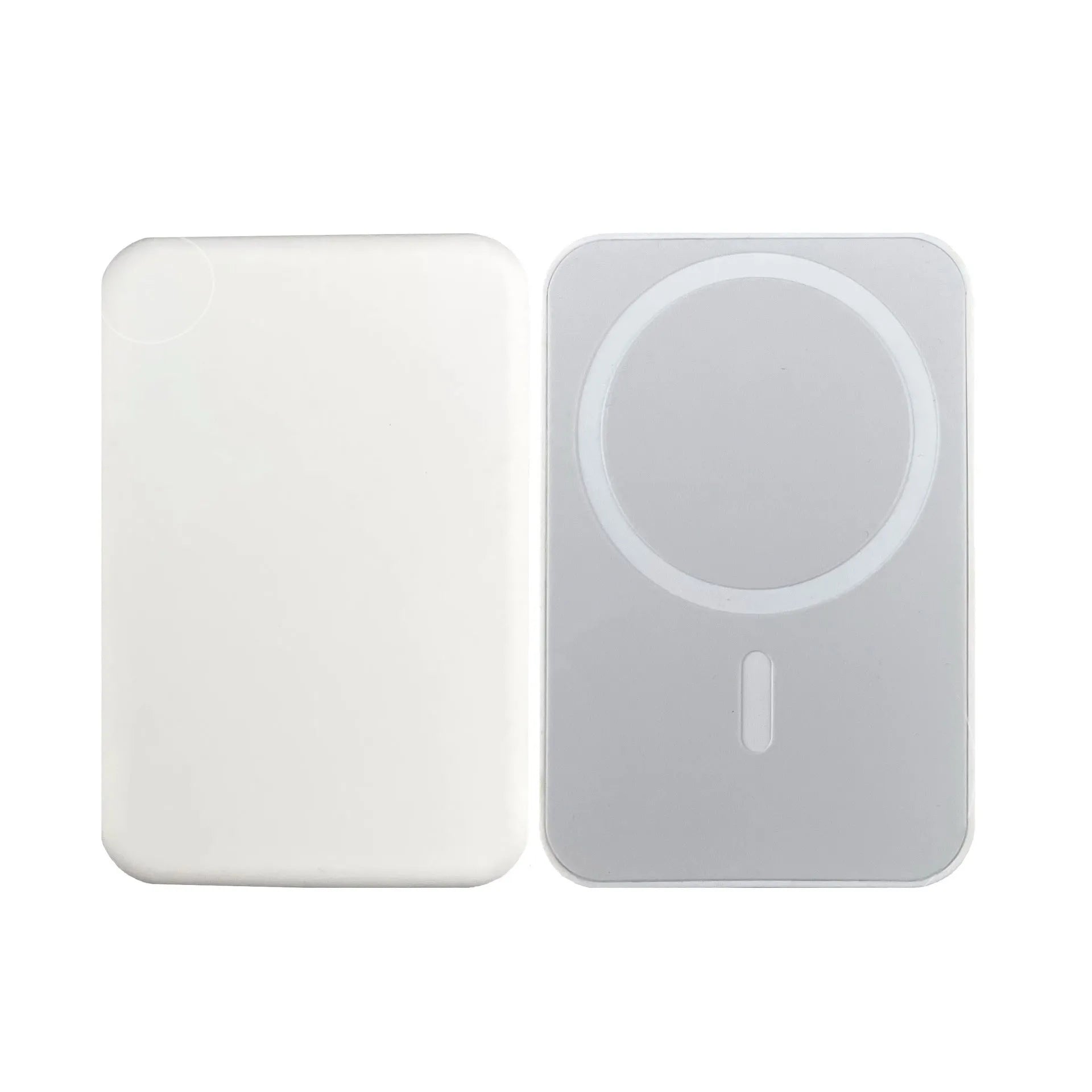Magnetic wireless charger power bank with 5000mAh capacity and creative PVC shell in white colour