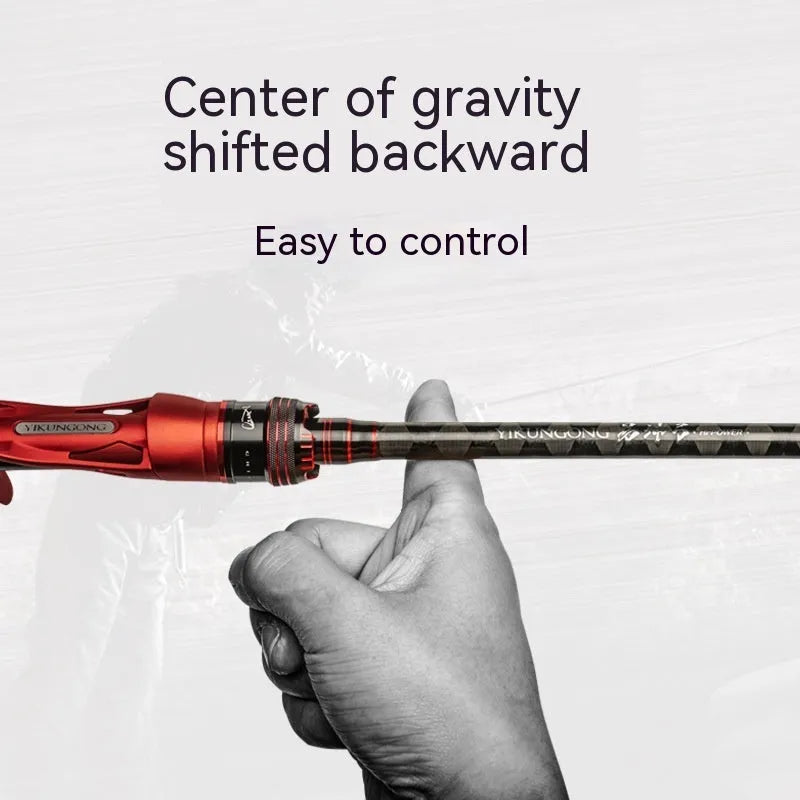 Carbon fibre ultralight fishing rod shown with straight handle and pikestaff handle options.