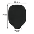 Black neoprene protective sleeve for table tennis racket, laid flat on surface