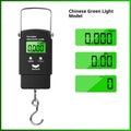 Mini handheld plastic electronic scale with 50kg capacity and blue backlight LCD display