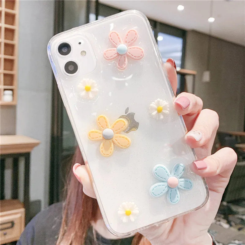 New Year's flowers soft rubber protective phone case for Apple iPhone models