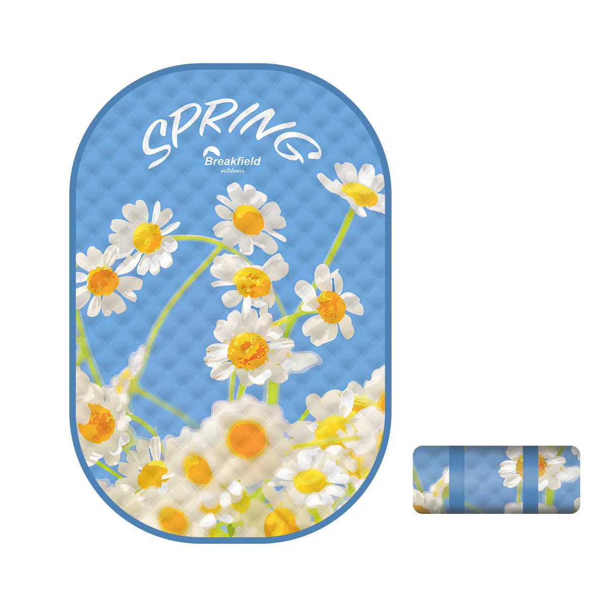 Waterproof ultrasonic thickening picnic mat in Four Seasons Series colours on grass