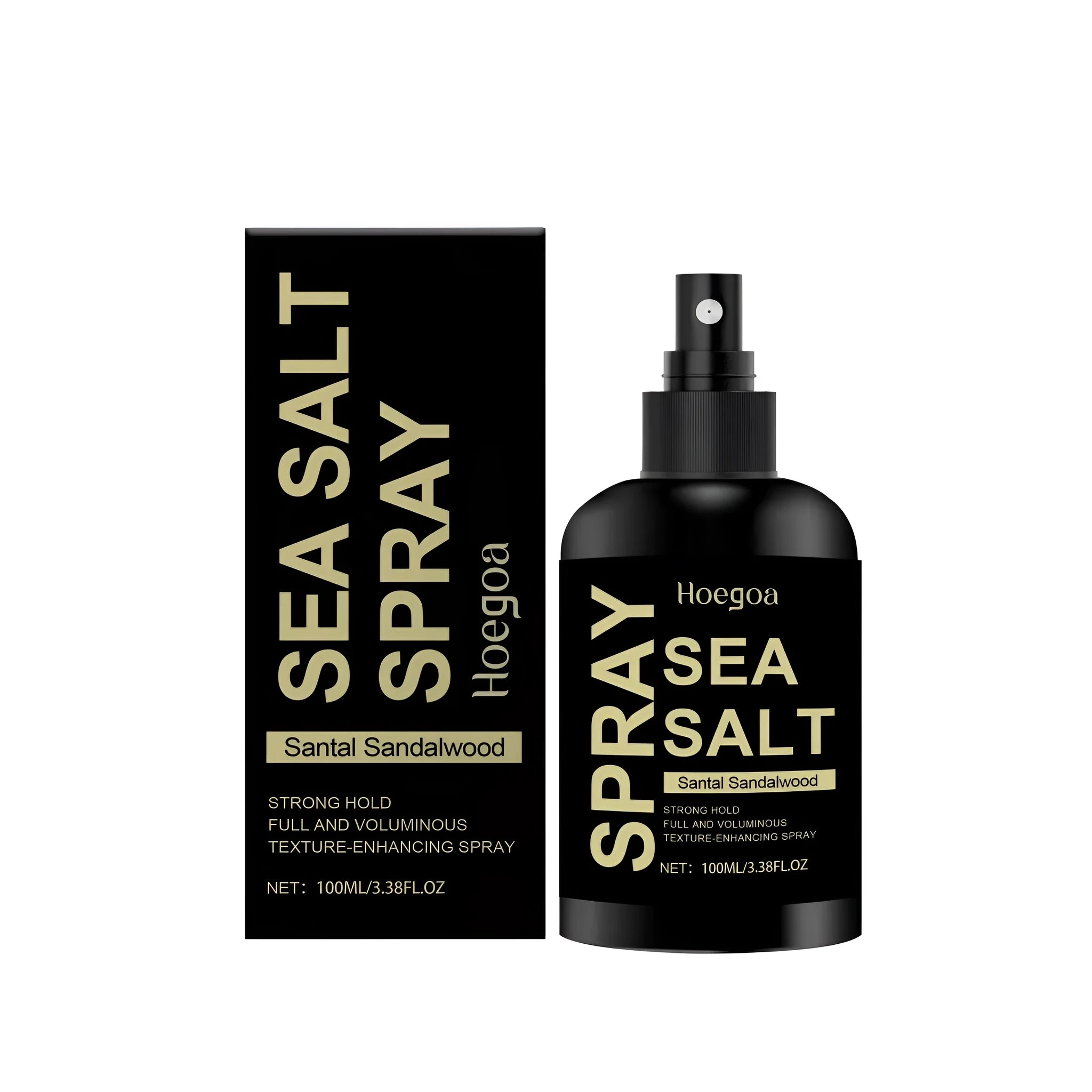 Hair sea salt styling spray 100ml bottle with sandalwood extract for beach waves