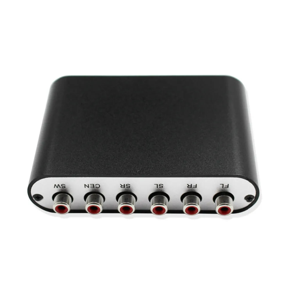DTS digital to analog audio decoder with optical and coaxial inputs for 5.1 channel output