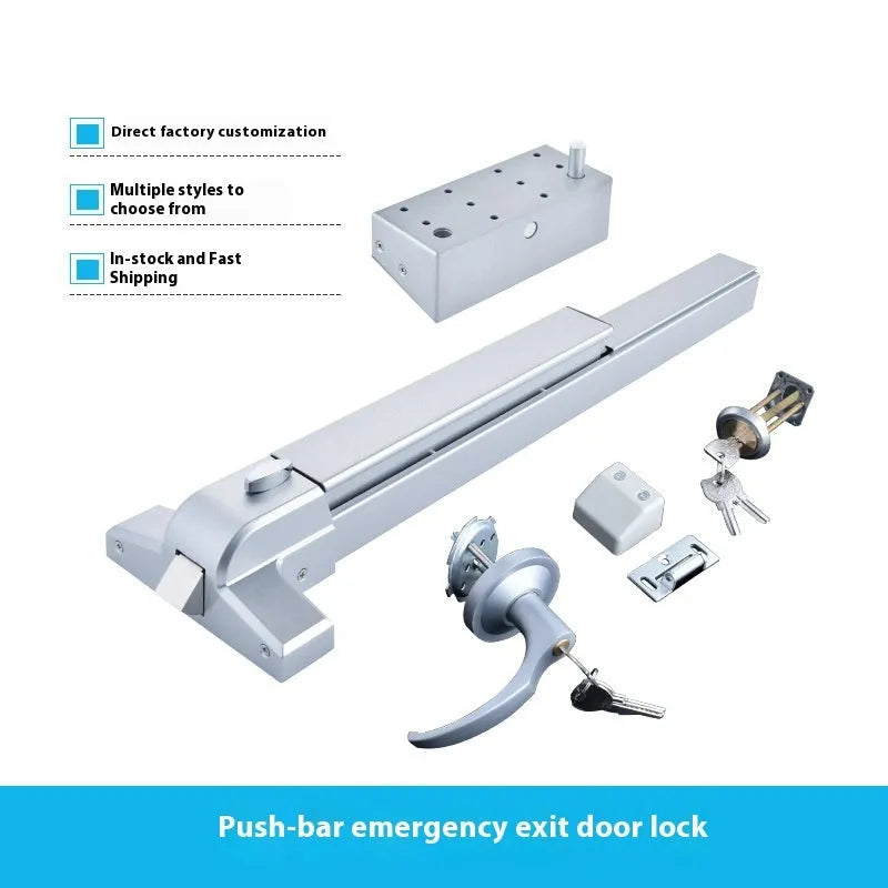 Stainless steel fireproof push lock with external handle for 65cm baked paint doors