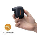 Black AS100 mini electric bike tyre pump with USB charging cable and waterproof storage bag